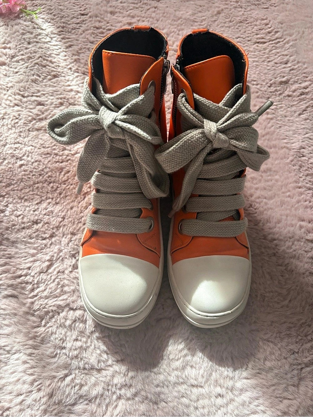 Orange & White High Top Sneakers Like New